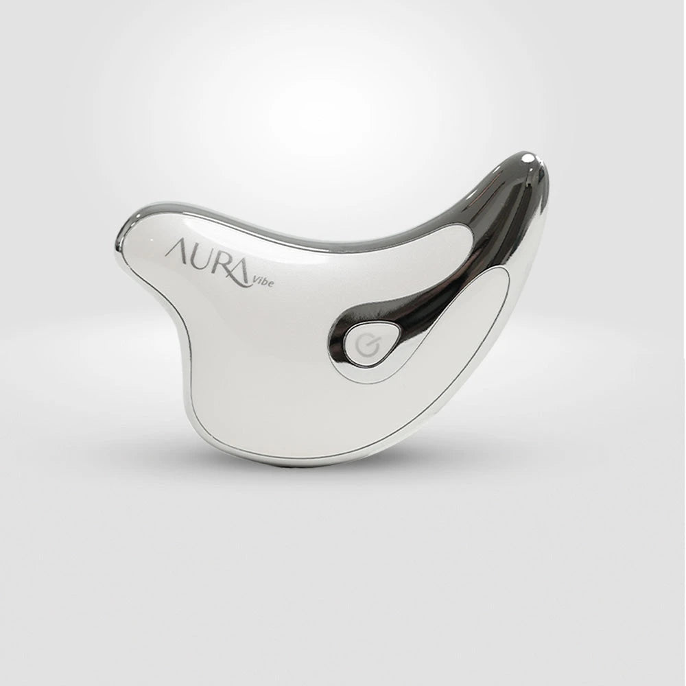 Close-up of Aura Vibe Electric Gua Sha Facial Massager