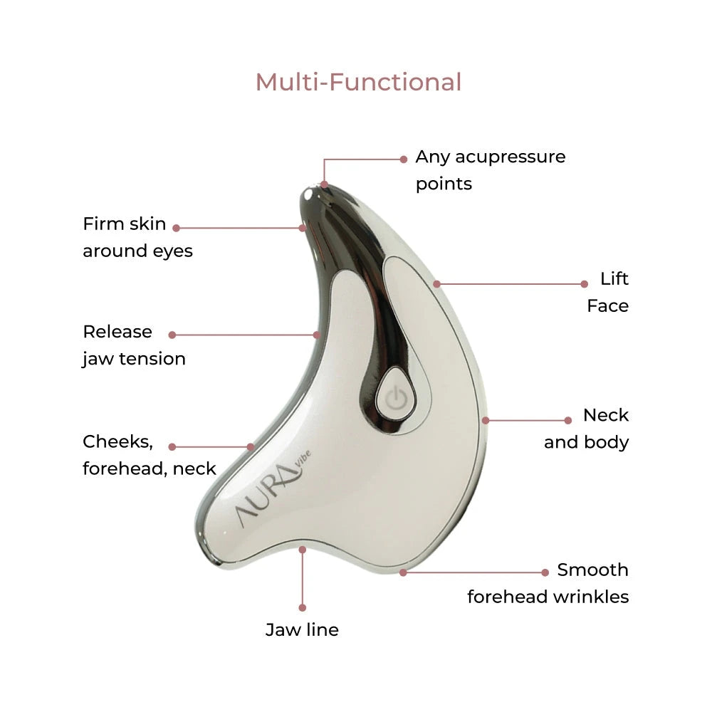 Aura Vibe Gua Sha Facial Massager with ergonomic design